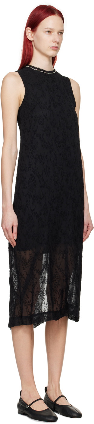 Youth Black Raw Edge Midi Dress