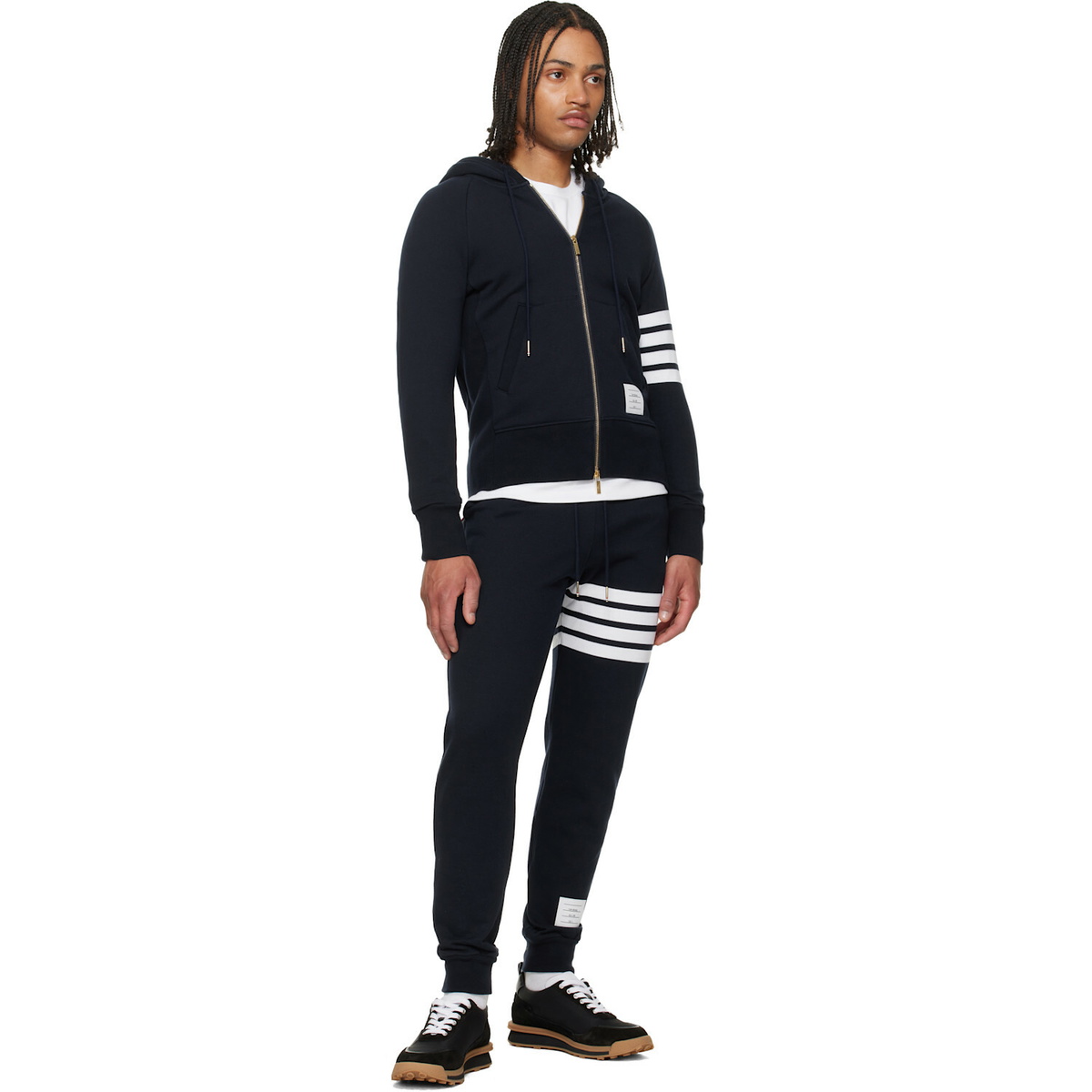 Thom Browne Navy Classic Loopback 4-Bar Sweatpants