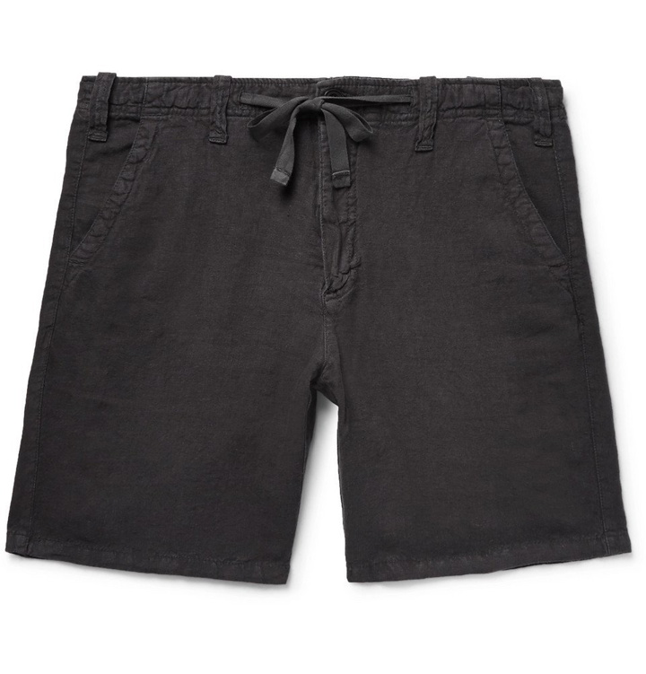 Photo: Hartford - Slim-Fit Linen-Chambray Drawstring Shorts - Men - Charcoal