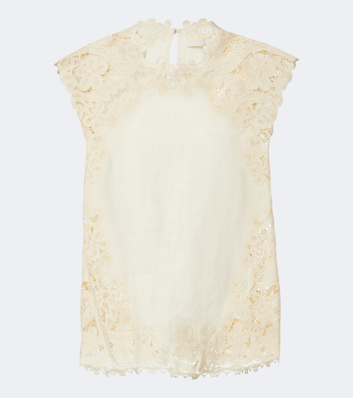 Ulla Johnson Amelie crochet-trimmed linen top