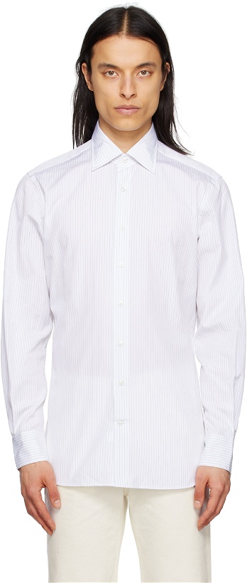 Photo: Husbands White Pinstripe Shirt