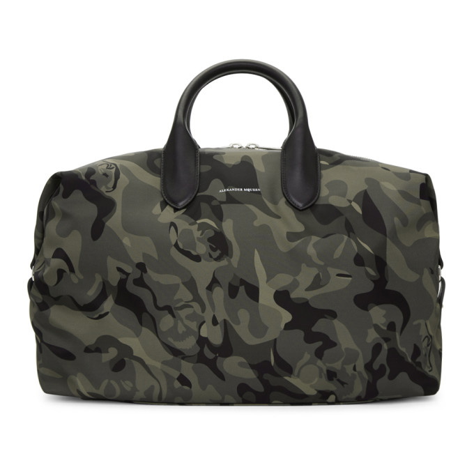 Photo: Alexander McQueen Green and Black Medium Holdall Camouflage Bag