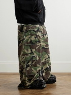 VETEMENTS - Wide-Leg Patchwork Camouflage-Print Cotton-Canvas Cargo Trousers - Green
