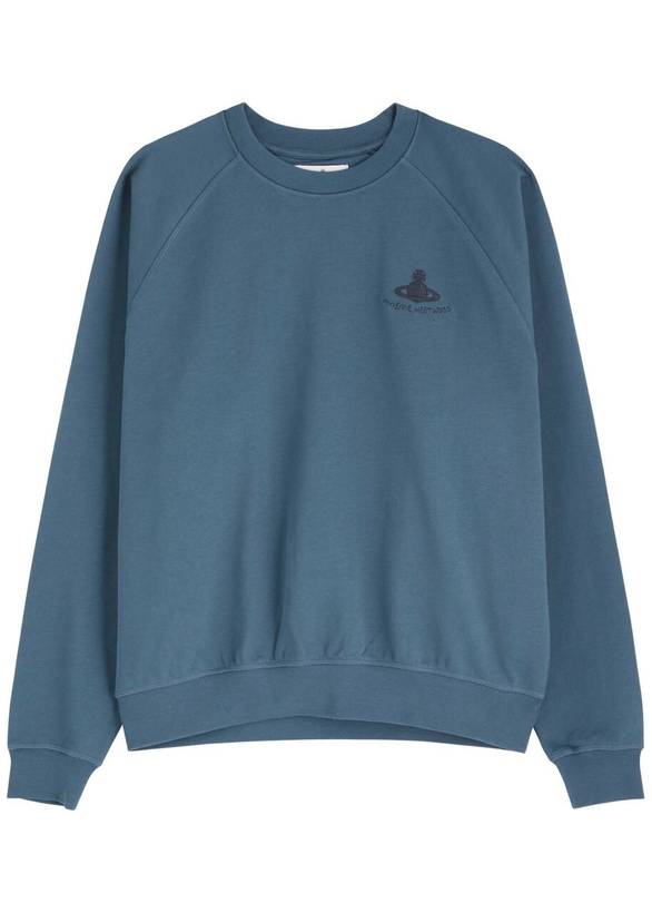Photo: Vivienne Westwood Orb-embroidered Cotton Sweatshirt Denim