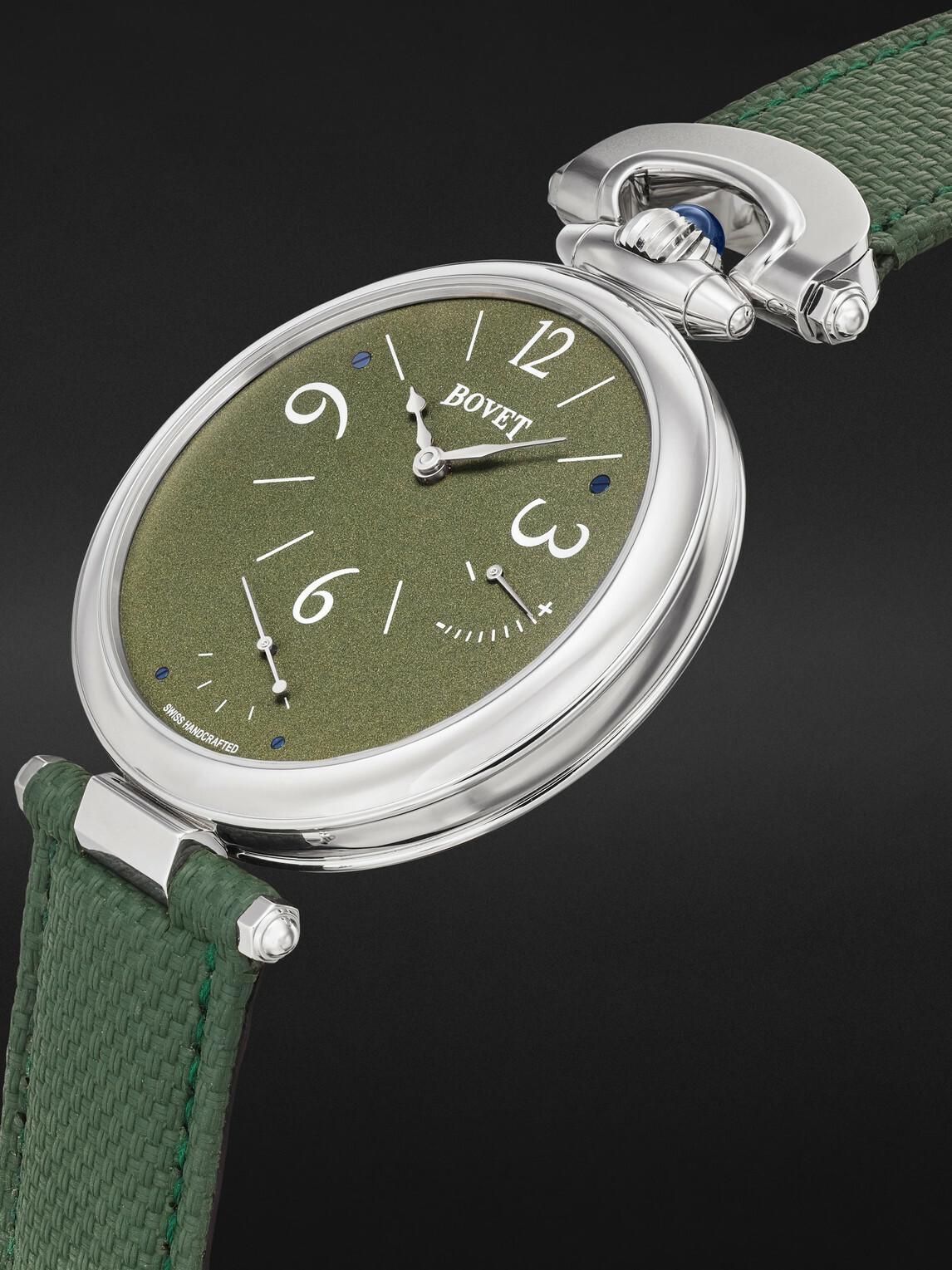 Bovet - 19Thirty 10th Anniversary Hand-Wound 42mm Stainless Steel and Leather Watch, Ref. No. NTS0118