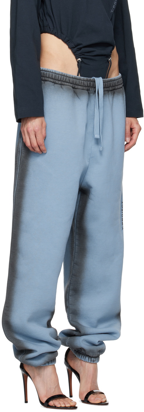 Y/Project Blue Pinched Logo Sweatpants