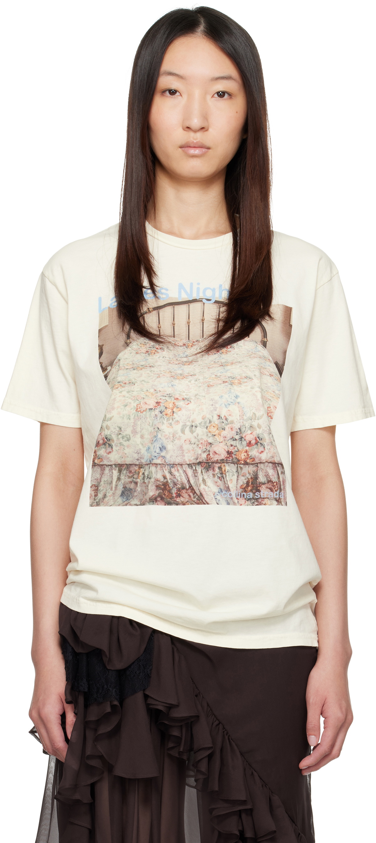 Collina Strada White Embellished T-Shirt Collina Strada