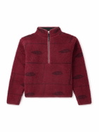 DISTRICT VISION - Printed Fleece Half-Zip Sweatshirt - Red