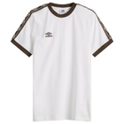 Umbro Men's Taped T-Shirt in Brilliant White/Demitasse