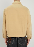Warren Lotas Garage Printed Work Canvas Jacket Beige