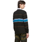 Noah NYC Black Striped Rugby Polo