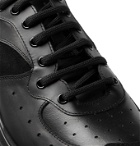 Alexander McQueen - Tread Slick Suede-Trimmed Leather Sneakers - Black