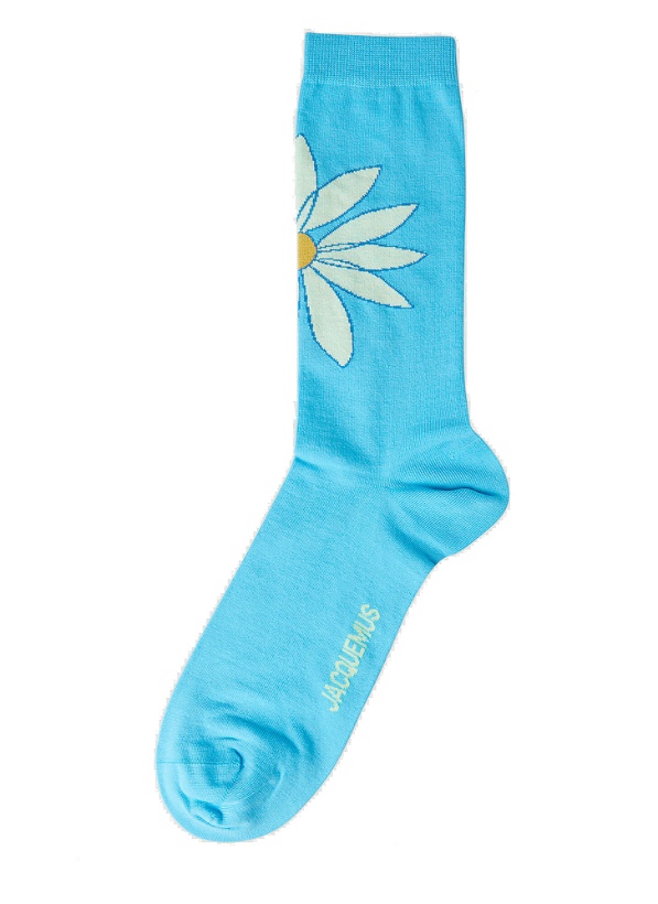 Photo: Les Chaussettes Aqua Floral Socks in Blue