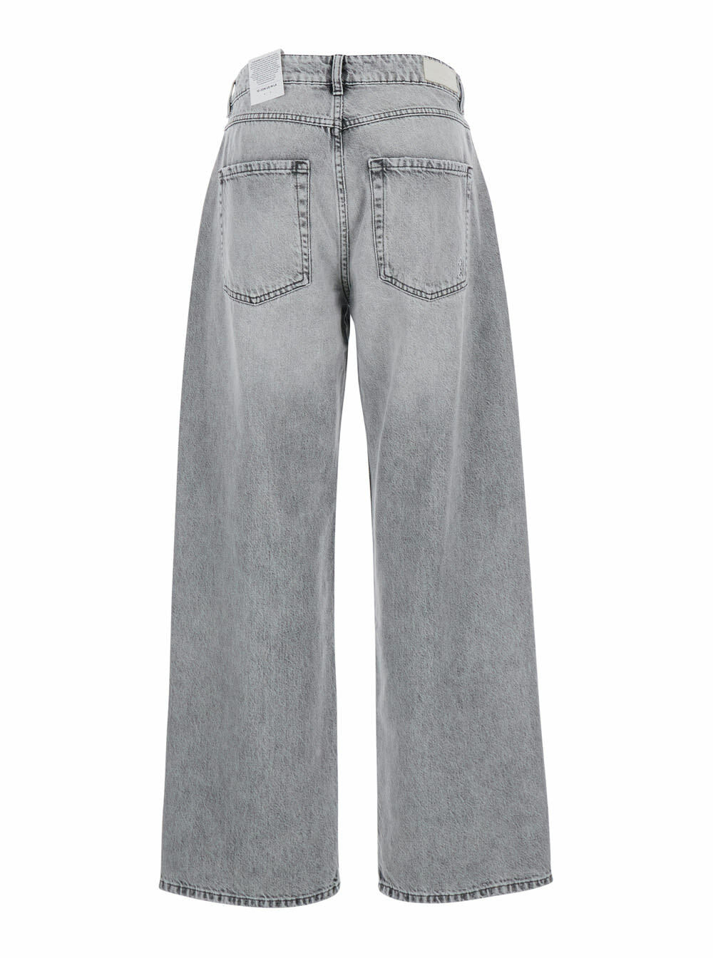 Icon Denim bea Grey Jeans With Belt Loops And Logo Patch On The Rear In Denim Woman