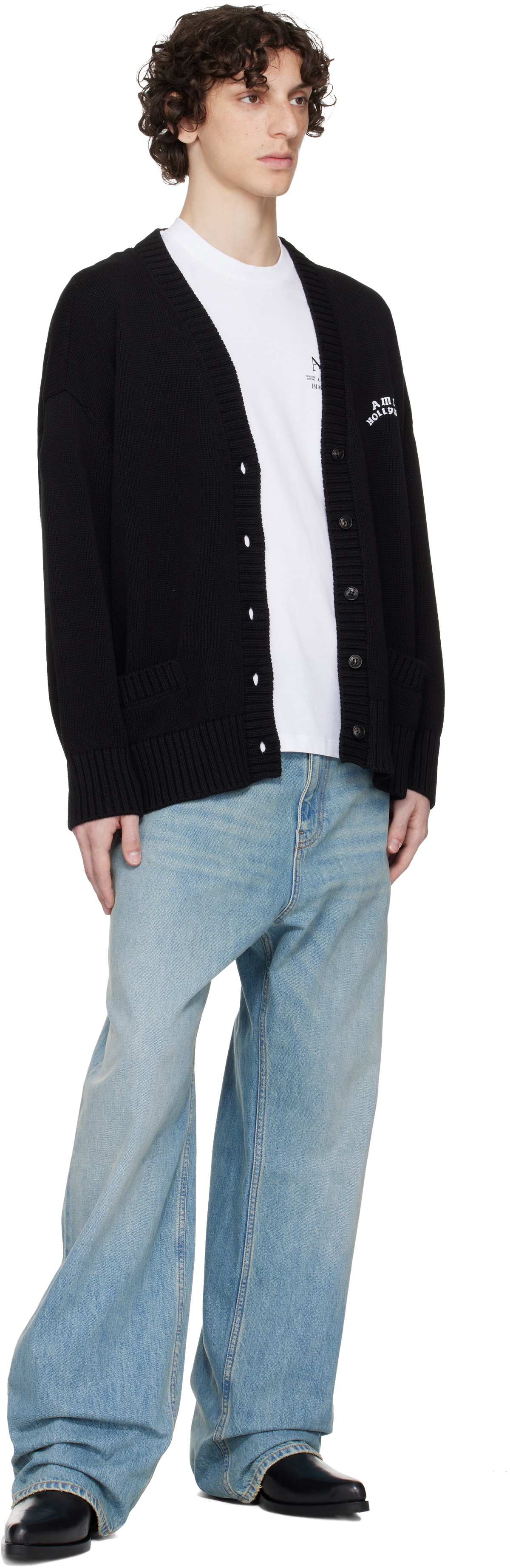 AMIRI HOLLYWOOD ブラックニットカーディガン AMIRI Black 'AMIRI Hollywood' Cardigan Amiri