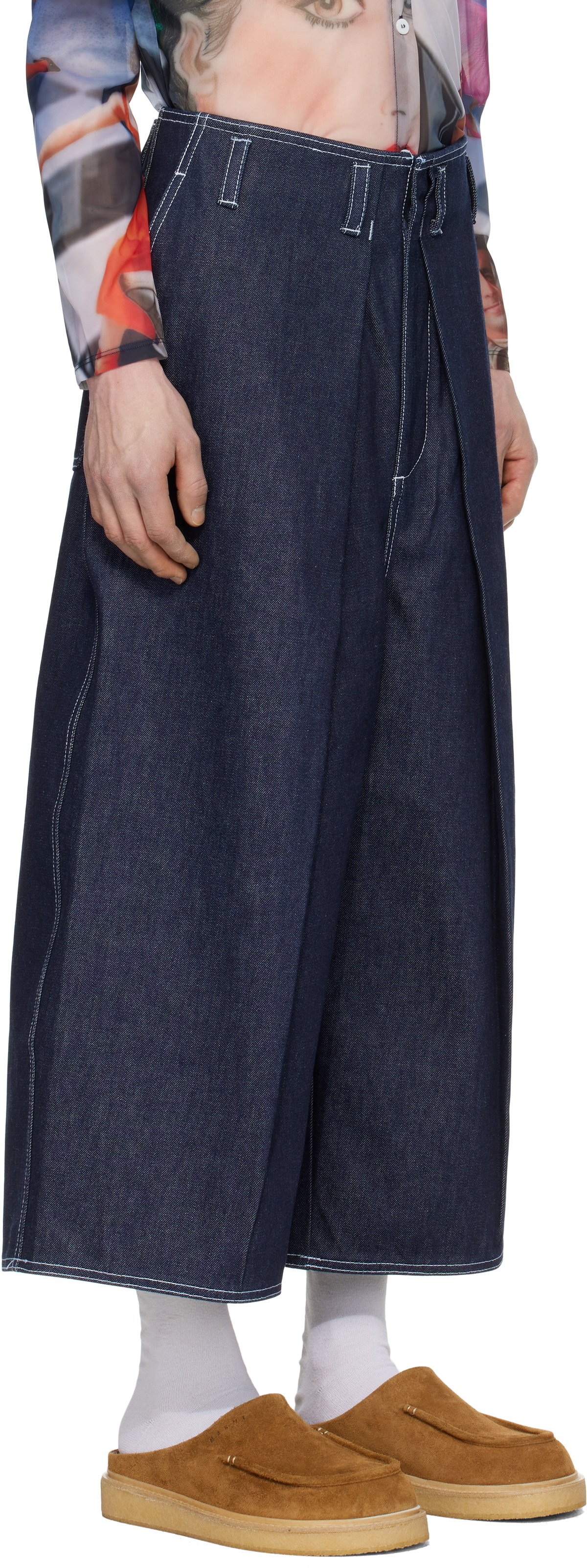 SUNNEI Navy Cholo Denim Shorts
