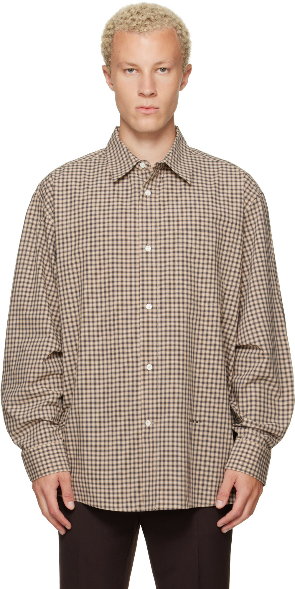 Marni Beige Micro-Check Shirt