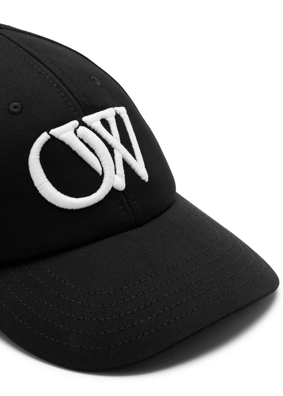 Off-white Logo-embroidered Cotton cap Black