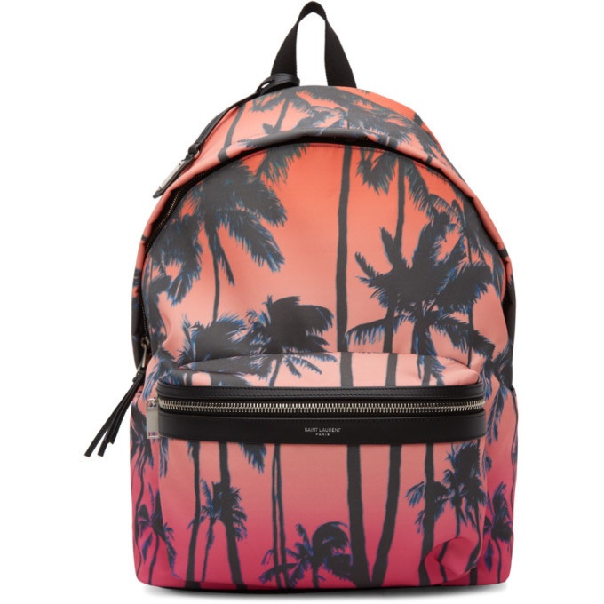 Photo: Saint Laurent Multicolor Dip-Dye Palm Print City Backpack