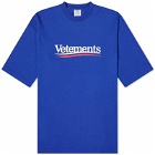 Vetements Men's Campaign Logo T-Shirt in Royal Blue