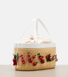 Aquazzura Botanica Medium raffia tote bag