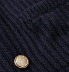 Brunello Cucinelli - Shawl-Collar Double-Breasted Ribbed Cashmere Cardigan - Men - Navy