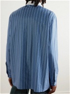 LOEWE - Crystal-Embellished Cotton-Poplin Shirt - Blue