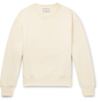 AMI - Logo-Embroidered Fleece-Back Cotton-Blend Jersey Sweatshirt - Cream