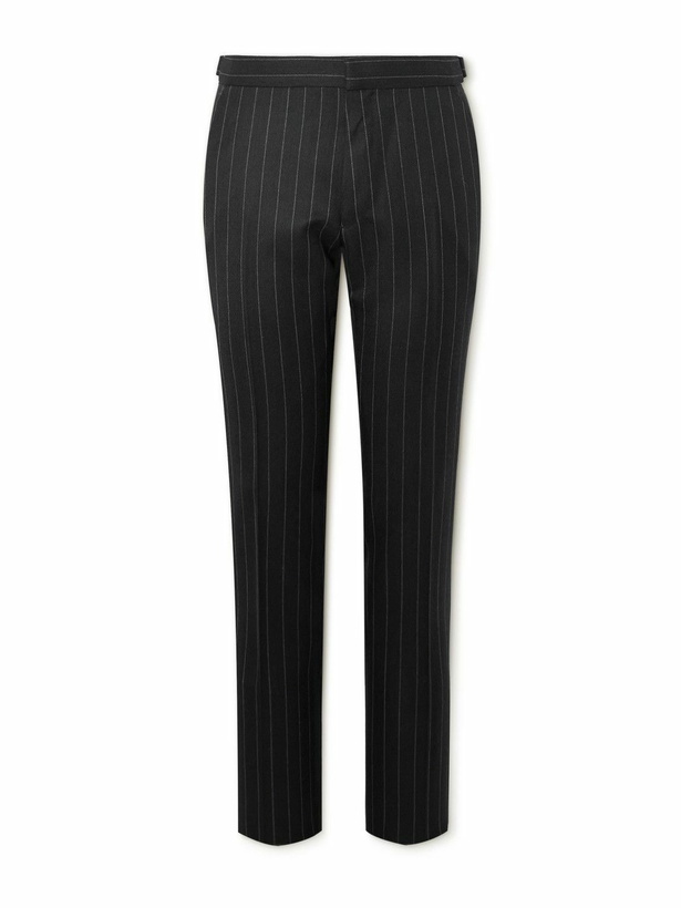 Photo: TOM FORD - Dyllan Slim-Fit Tapered Striped Wool-Twill Suit Trousers - Gray