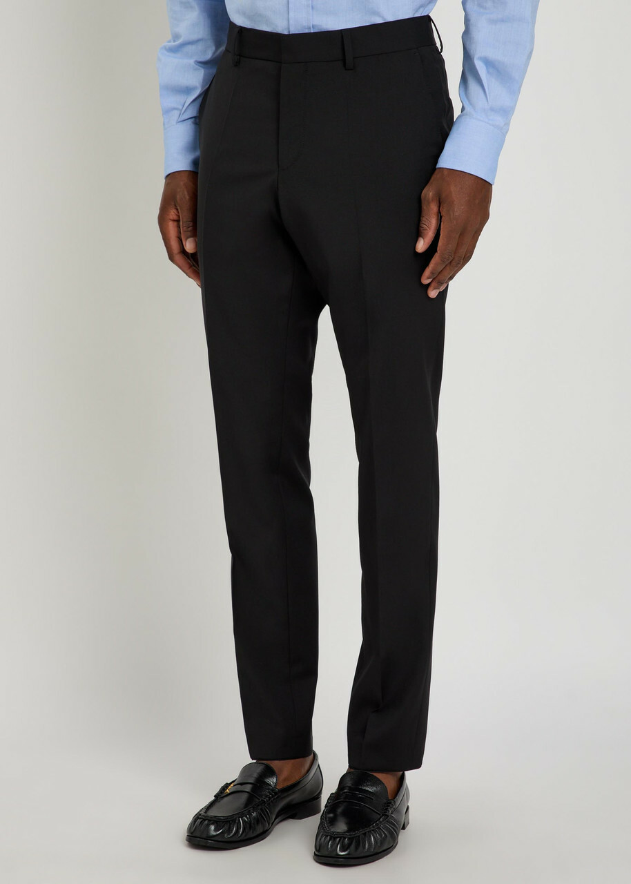 Boss Genius Slim-leg Wool Trousers Black