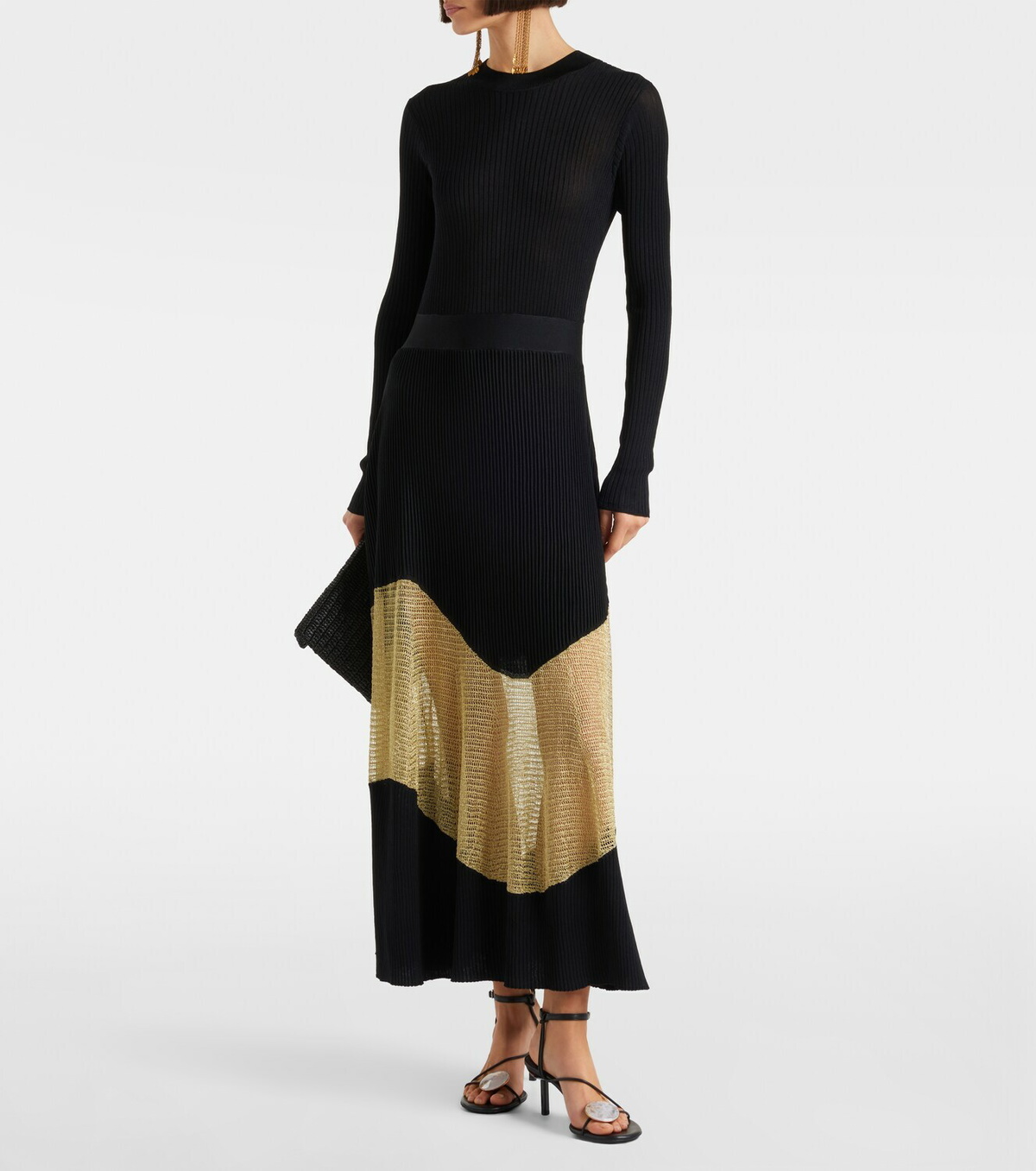 Ulla Johnson Roanne knitted lamé maxi dress
