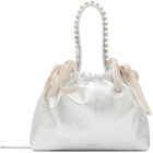 Jimmy Choo Silver Drawstring Mini Top Handle Bag