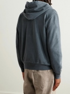 Remi Relief - Distressed Cotton-Jersey Zip-Up Hoodie - Black