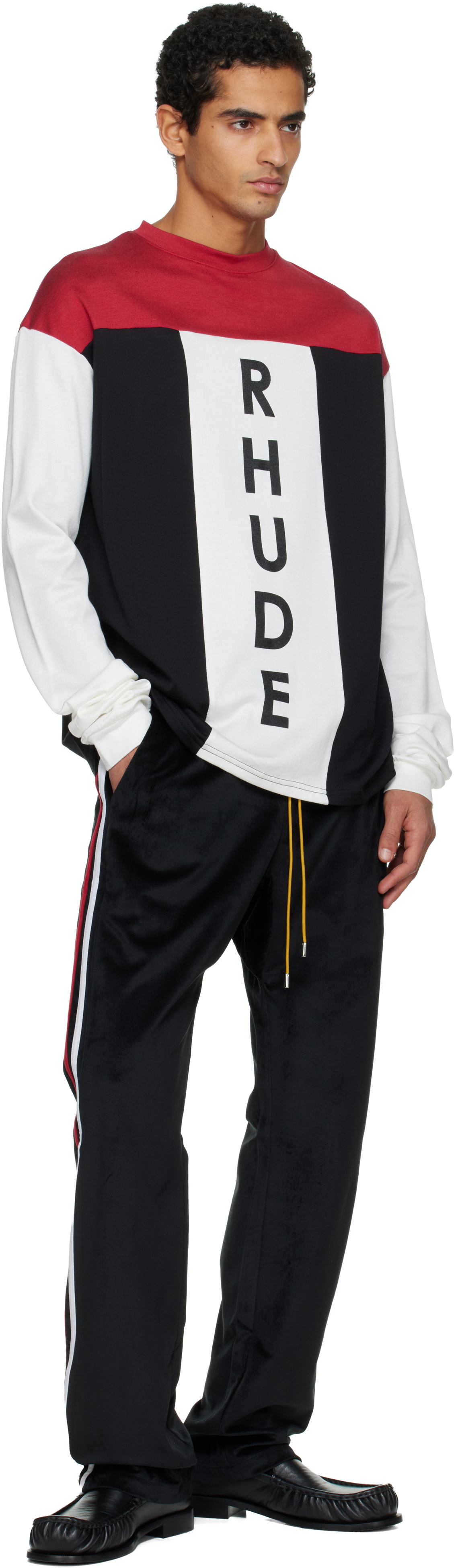 Rhude Black Mancino Velour Track Pants