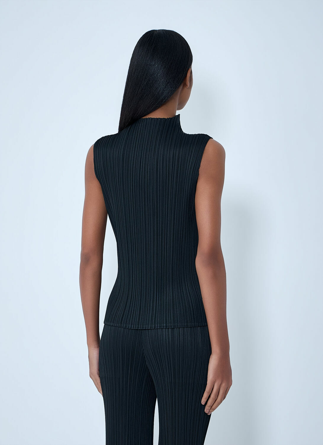 Pleats Please Issey Miyake Pleated High-Neck Sleeveless Top