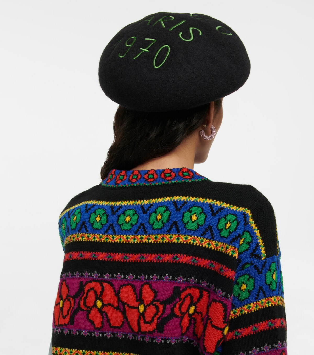 Kenzo - Logo embroidered wool beret