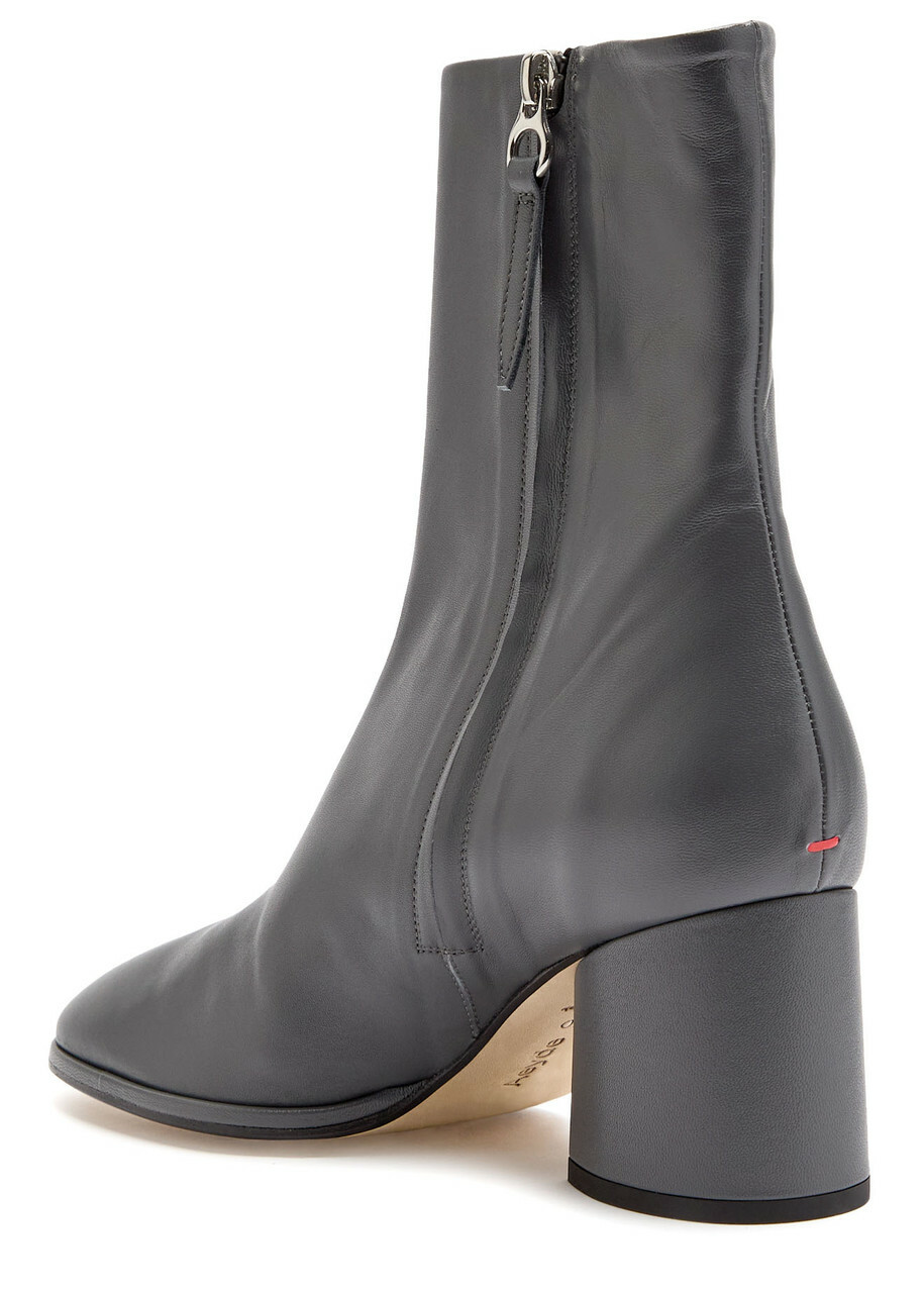 Aeyde Ayla 55 Leather Ankle Boots Dark Grey