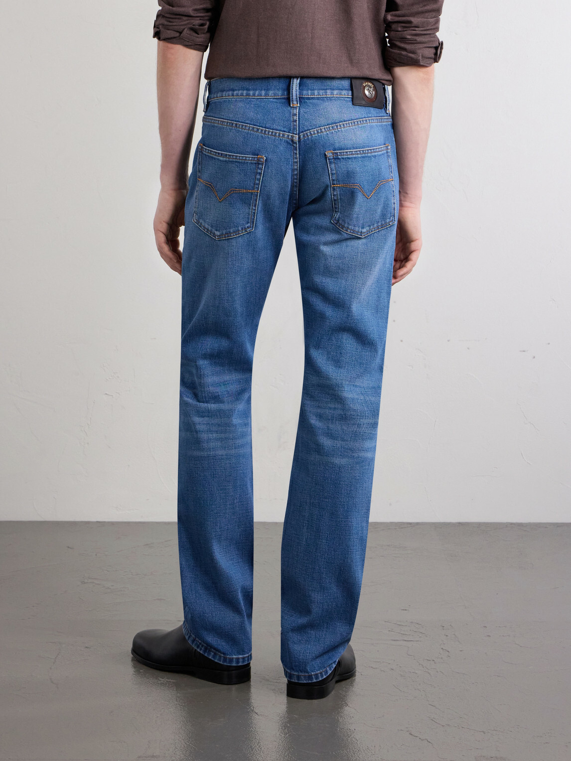 Versace - Straight-Leg Logo-Appliquéd Jeans - Blue