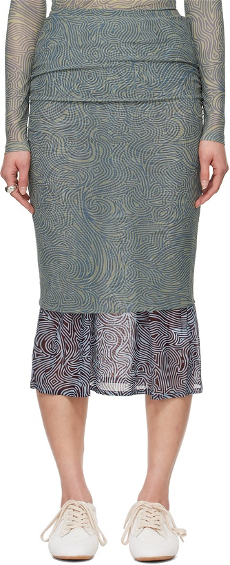 Photo: Dries Van Noten Green Layered Midi Skirt