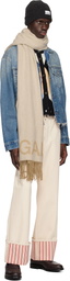 GANNI Off-White Fringed Scarf