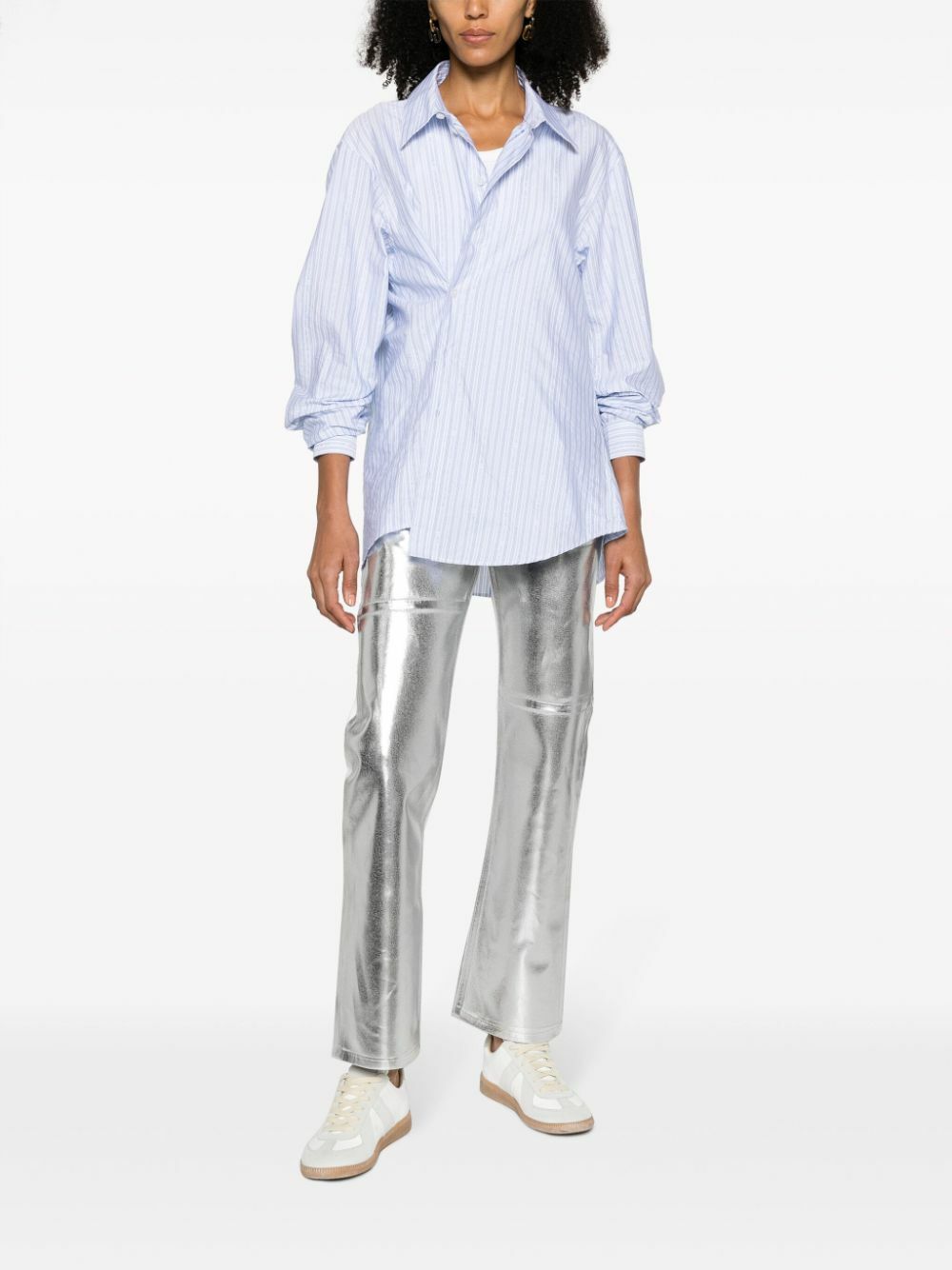 MM6 Maison Margiela Silver Foiled Straight Leg Jeans