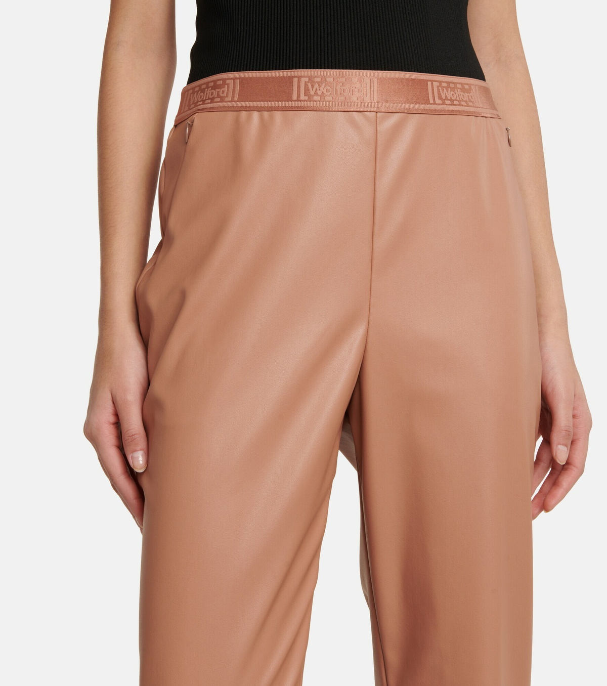 WOLFORD Vegan leather track pants