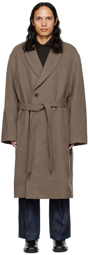 Photo: LE17SEPTEMBRE Brown Shawl Collar Coat
