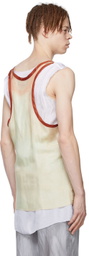Edward Cuming Beige Viscose Tank Top