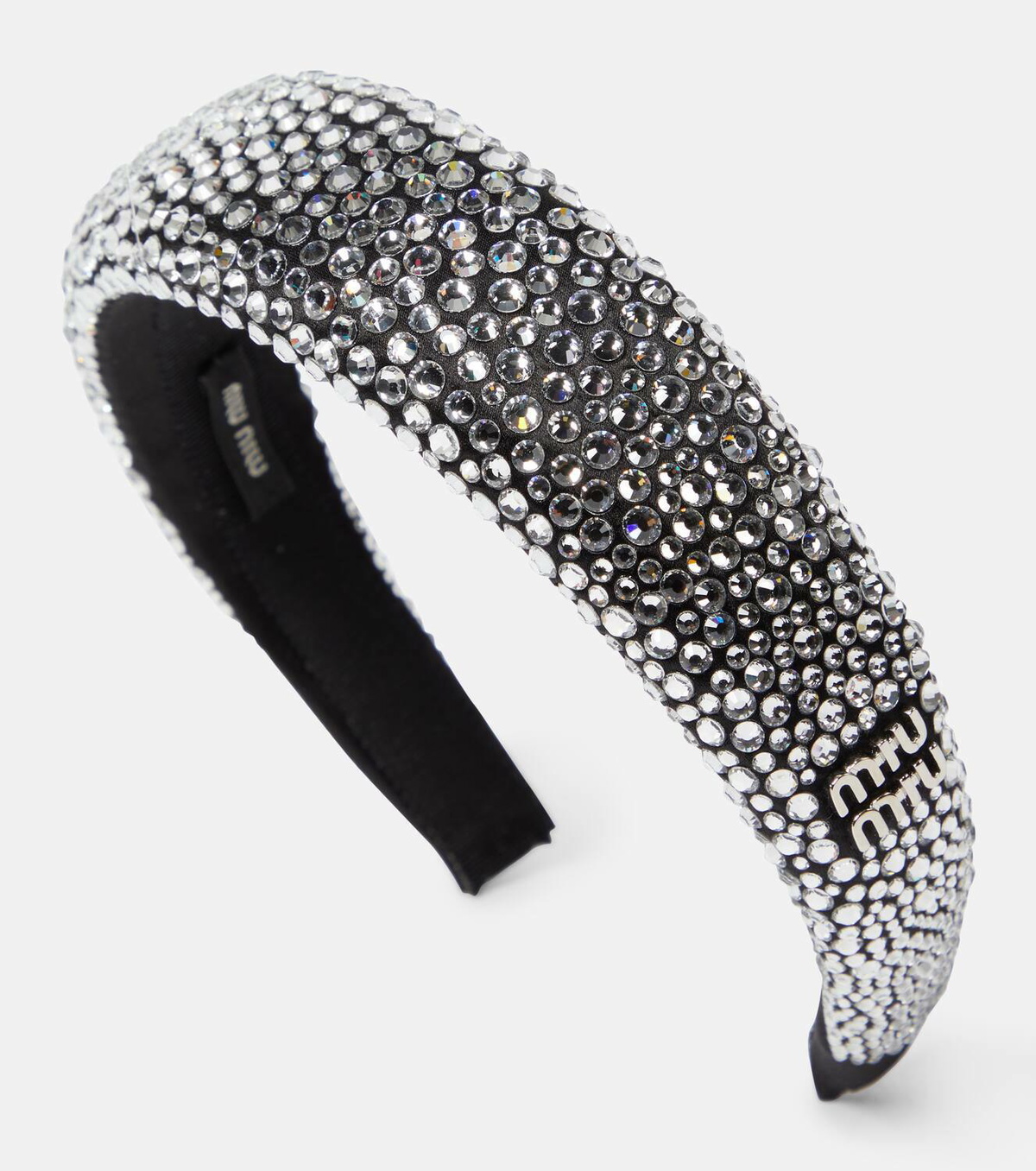Miu Miu Logo crystal-embellished headband Miu Miu