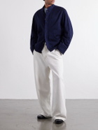 Blue Blue Japan - Jacquard-Knit Wool-Blend Bomber Jacket - Blue