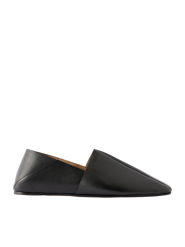 Photo: LOEWE - Origami Leather Slippers - Black