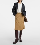 Moncler Belted denim midi skirt