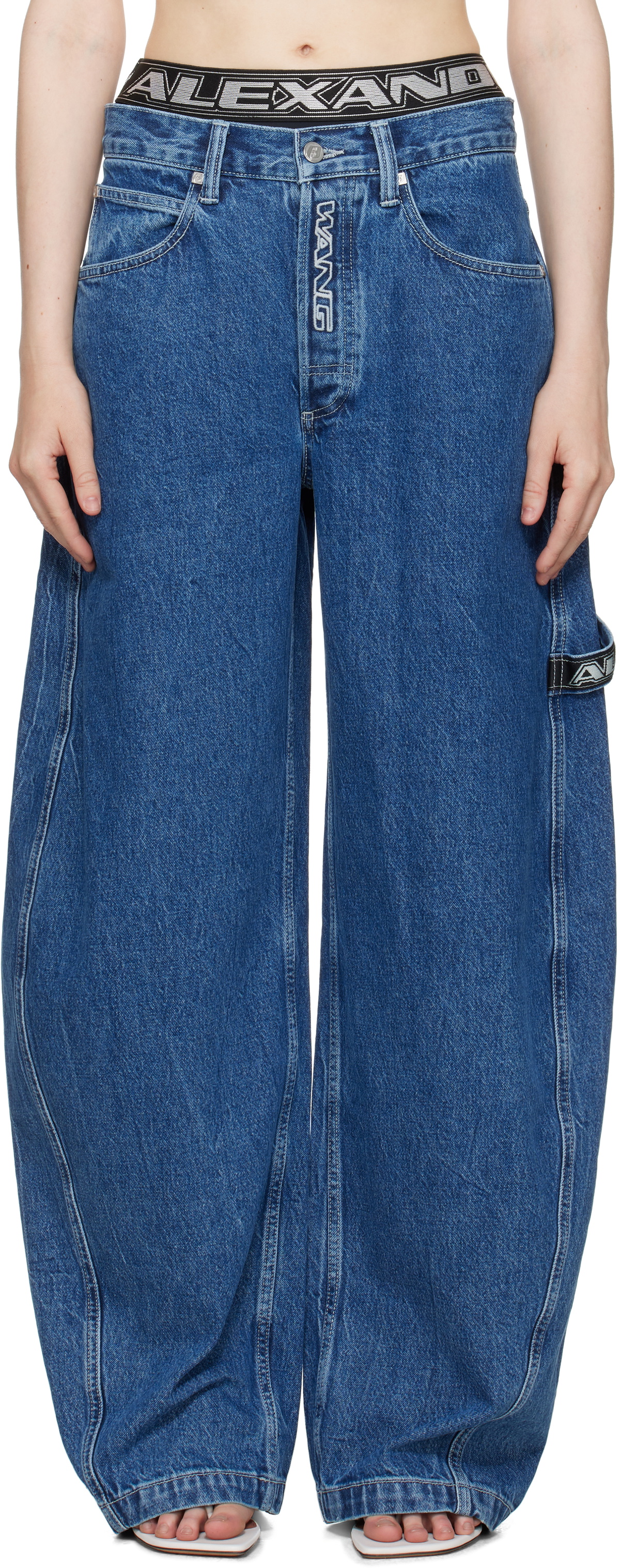 Alexander Wang Blue Elastic Brief Layer Jeans Alexander Wang