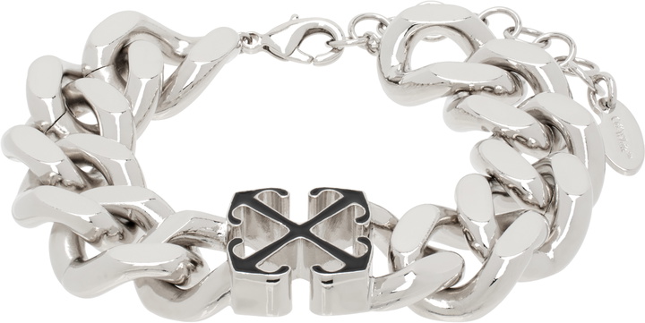 Photo: Off-White Silver Enamel Arrow Chain Bracelet